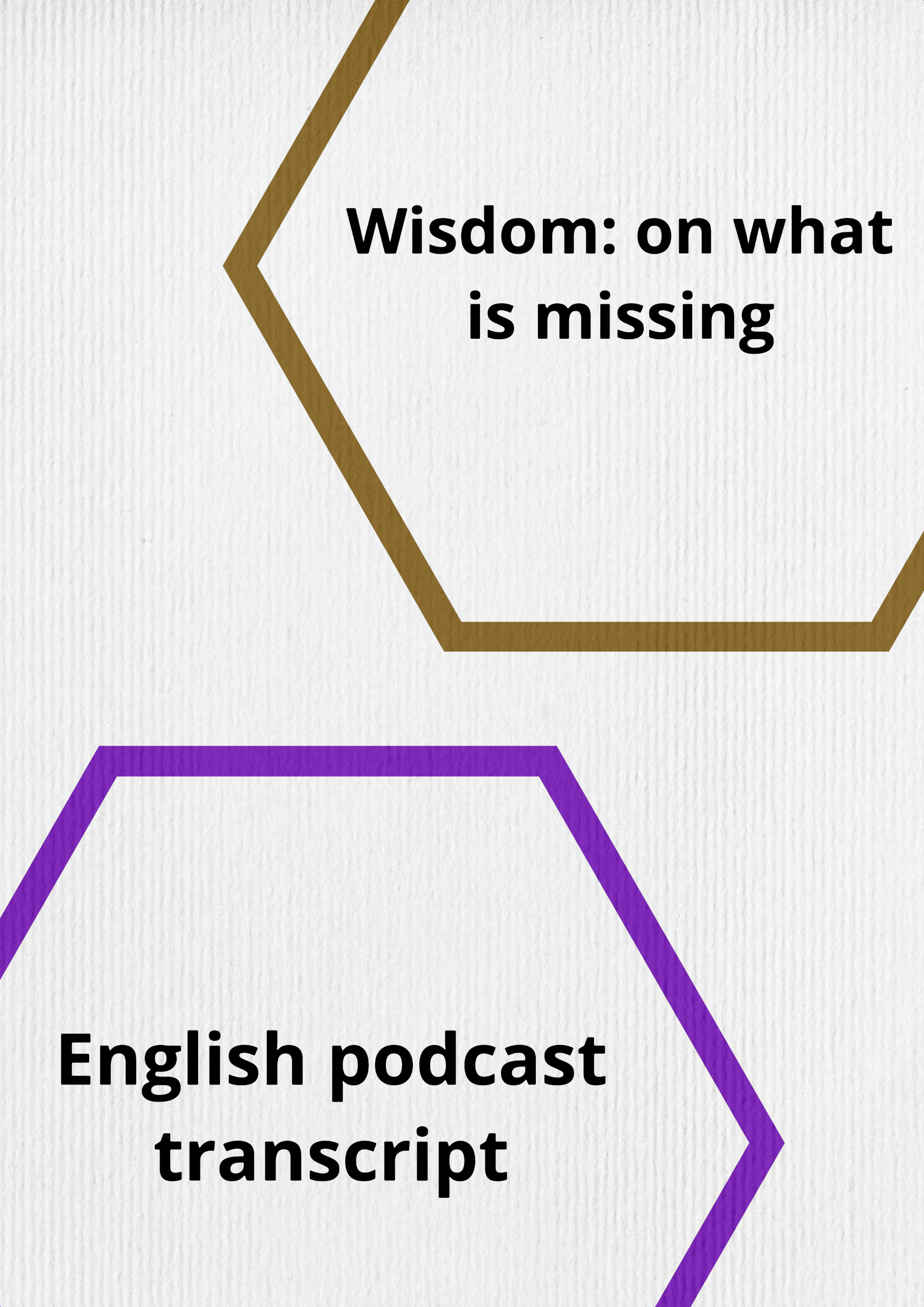 Wisdom: On what is missing
